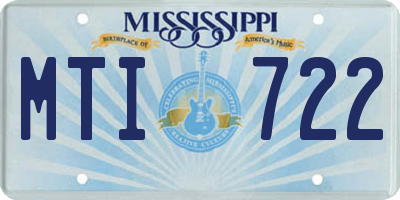 MS license plate MTI722