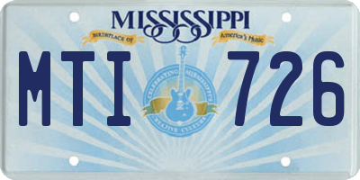 MS license plate MTI726