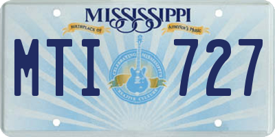 MS license plate MTI727
