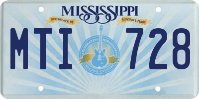 MS license plate MTI728