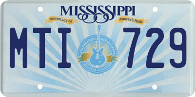 MS license plate MTI729