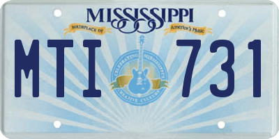 MS license plate MTI731