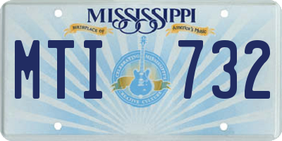 MS license plate MTI732