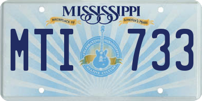 MS license plate MTI733