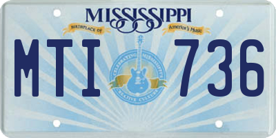 MS license plate MTI736