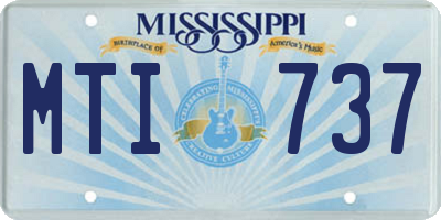 MS license plate MTI737