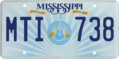 MS license plate MTI738