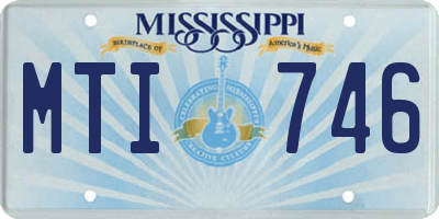MS license plate MTI746