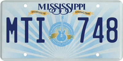 MS license plate MTI748
