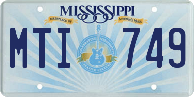 MS license plate MTI749