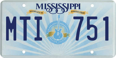 MS license plate MTI751