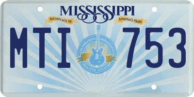 MS license plate MTI753
