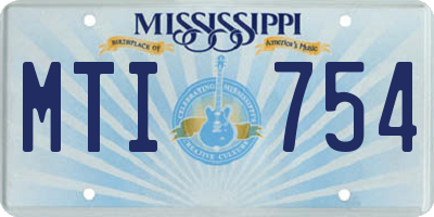 MS license plate MTI754