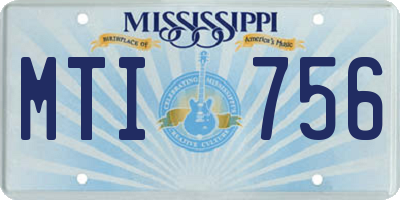 MS license plate MTI756