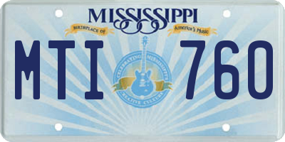 MS license plate MTI760