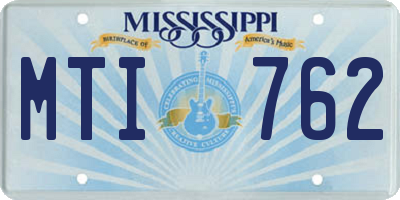 MS license plate MTI762