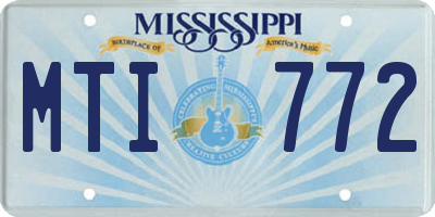 MS license plate MTI772