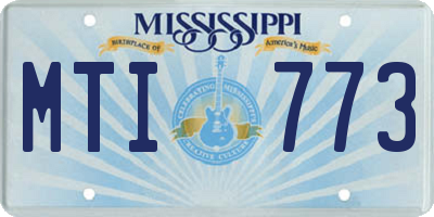 MS license plate MTI773
