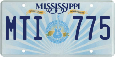 MS license plate MTI775