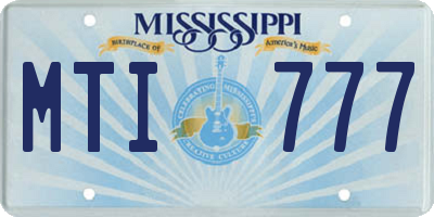 MS license plate MTI777