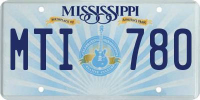 MS license plate MTI780