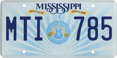 MS license plate MTI785