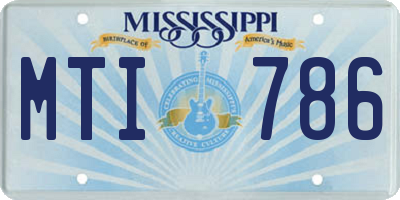MS license plate MTI786