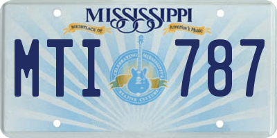 MS license plate MTI787