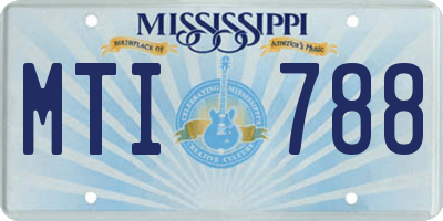 MS license plate MTI788