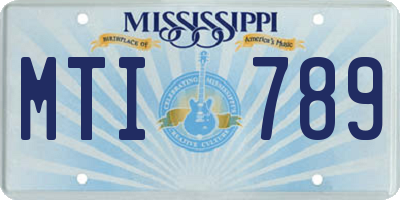 MS license plate MTI789
