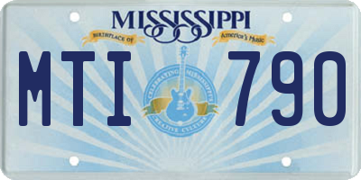 MS license plate MTI790