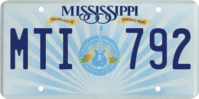 MS license plate MTI792