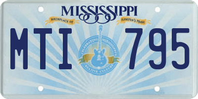 MS license plate MTI795