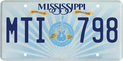 MS license plate MTI798