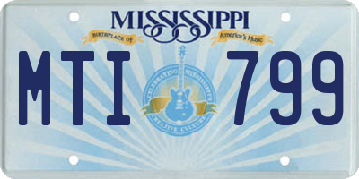 MS license plate MTI799