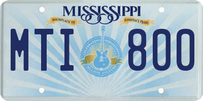 MS license plate MTI800