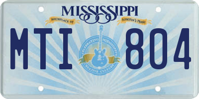 MS license plate MTI804