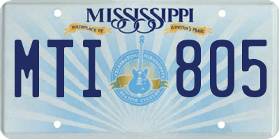 MS license plate MTI805