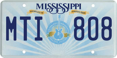 MS license plate MTI808