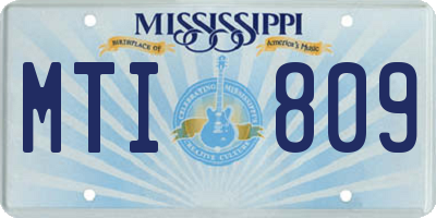MS license plate MTI809