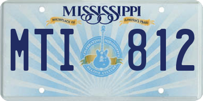 MS license plate MTI812