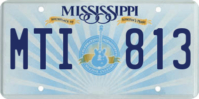 MS license plate MTI813