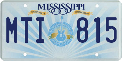 MS license plate MTI815