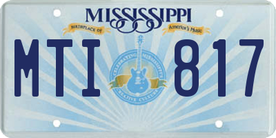 MS license plate MTI817