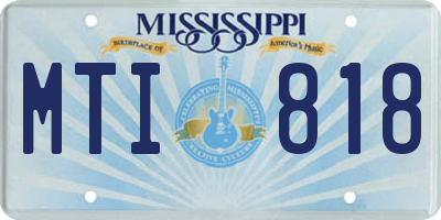MS license plate MTI818