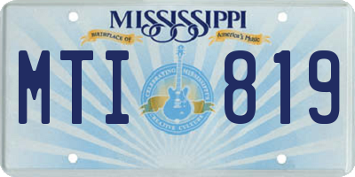 MS license plate MTI819