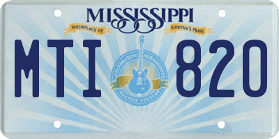 MS license plate MTI820