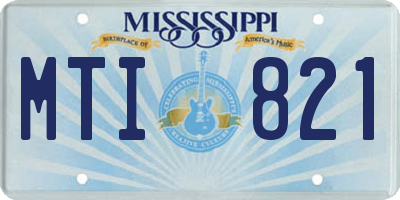 MS license plate MTI821