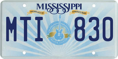 MS license plate MTI830