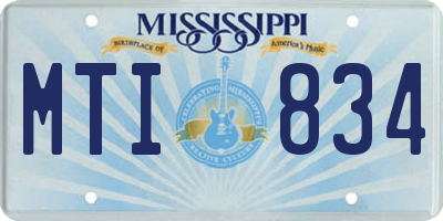MS license plate MTI834